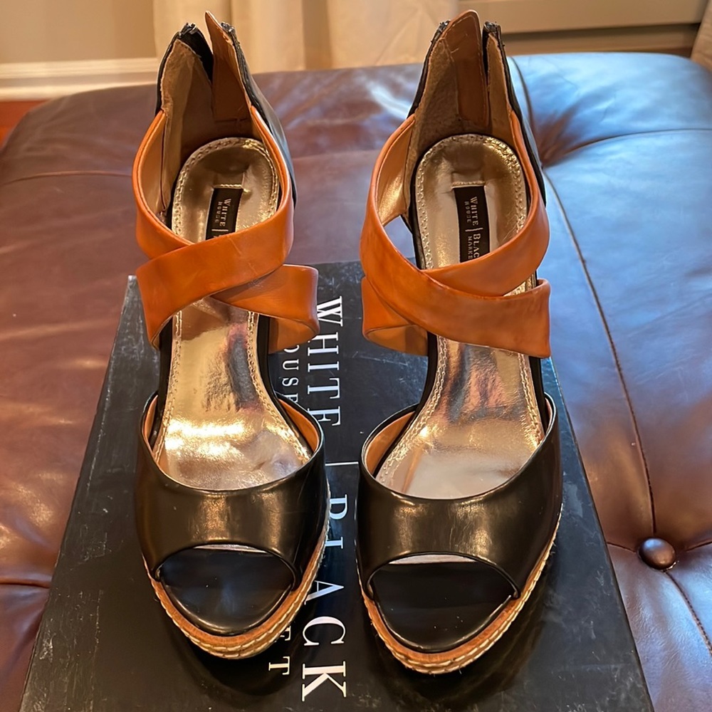 Call the fire department for these Daniela Black Vachetta WHBM heels